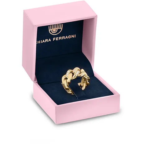 CHIARA FERRAGNI BRAND Anello Chain Chiara Ferragni gold con cristalli
