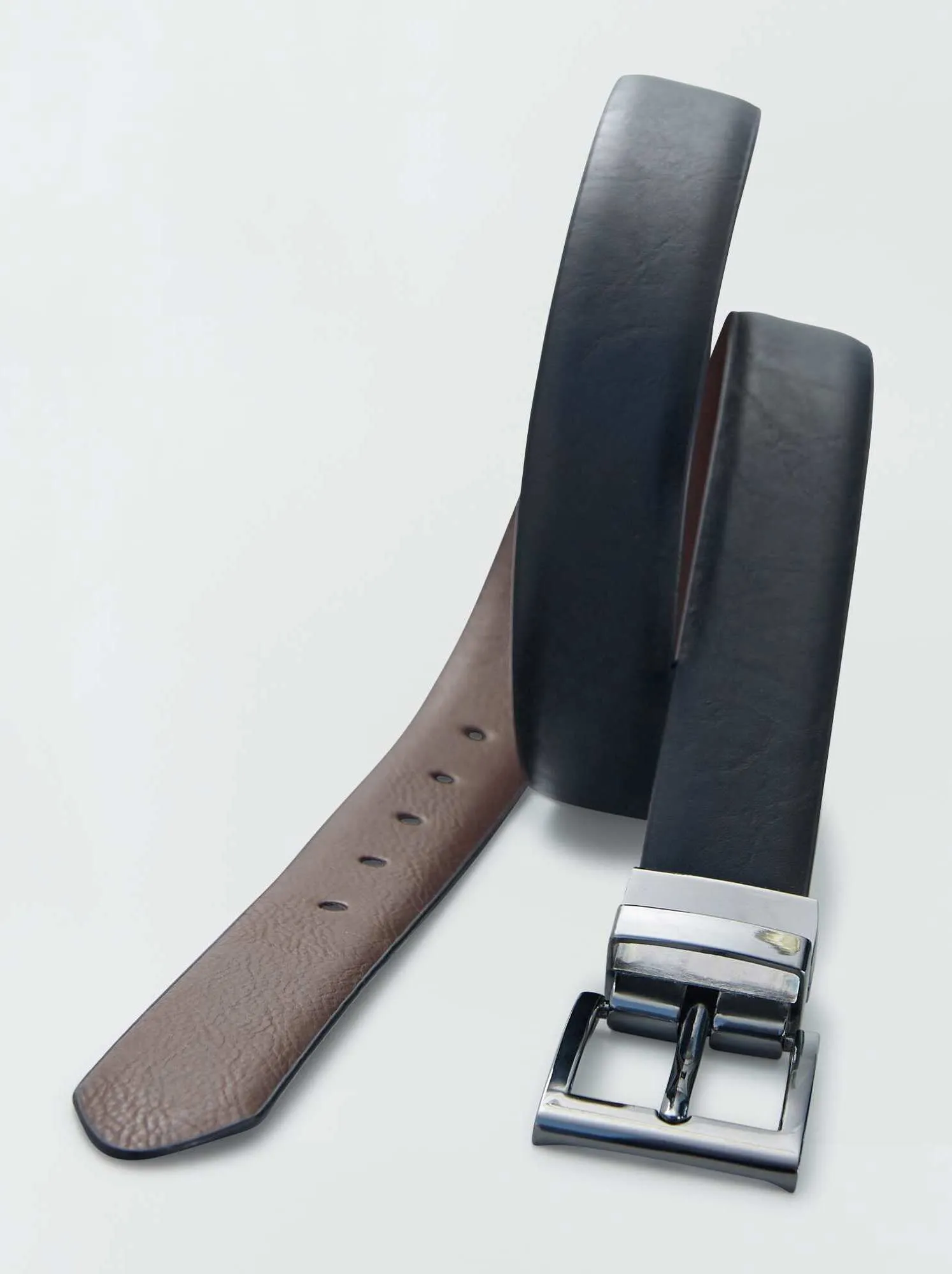 Cintura in similpelle double face - NERO