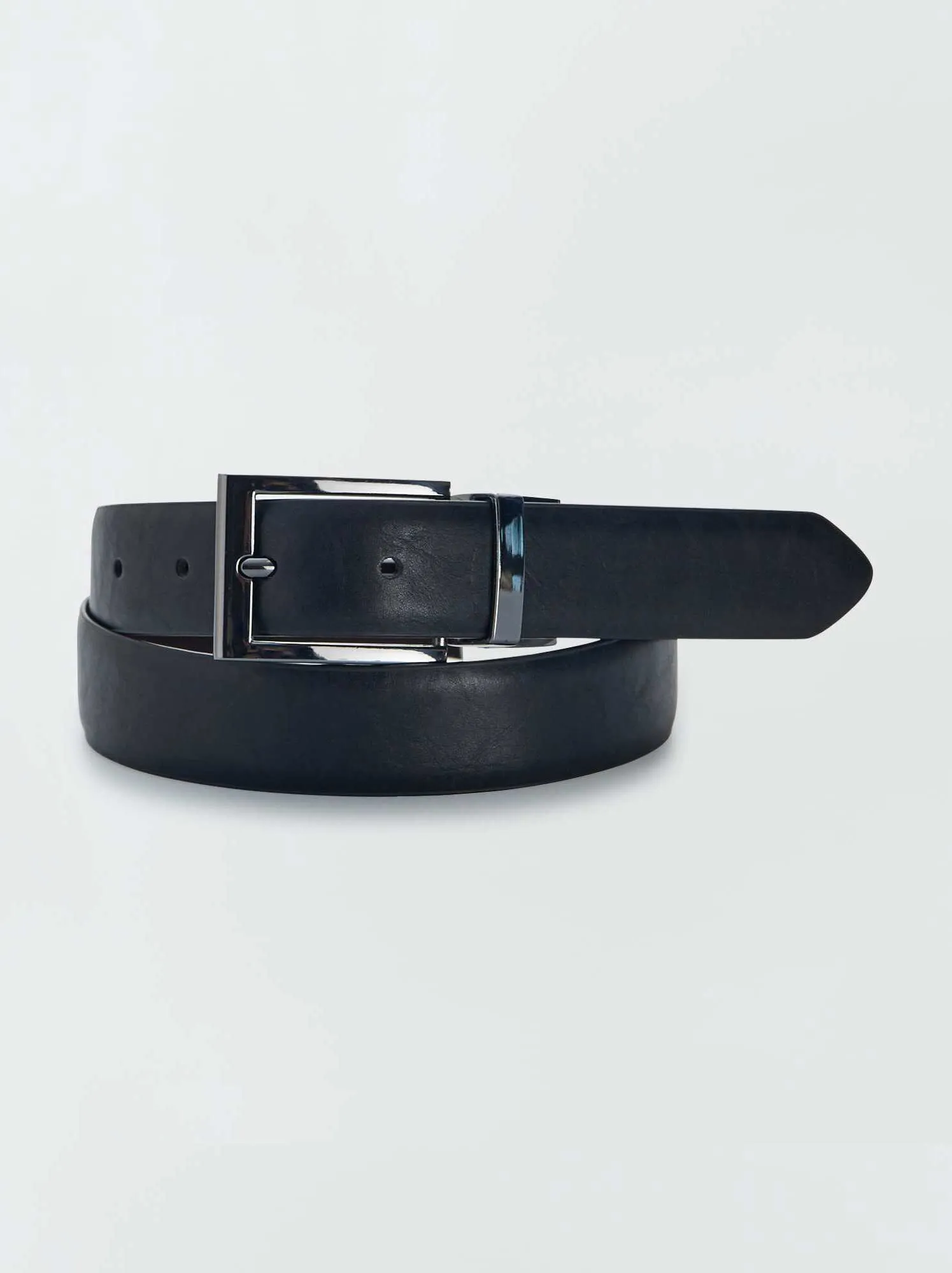 Cintura in similpelle double face - NERO