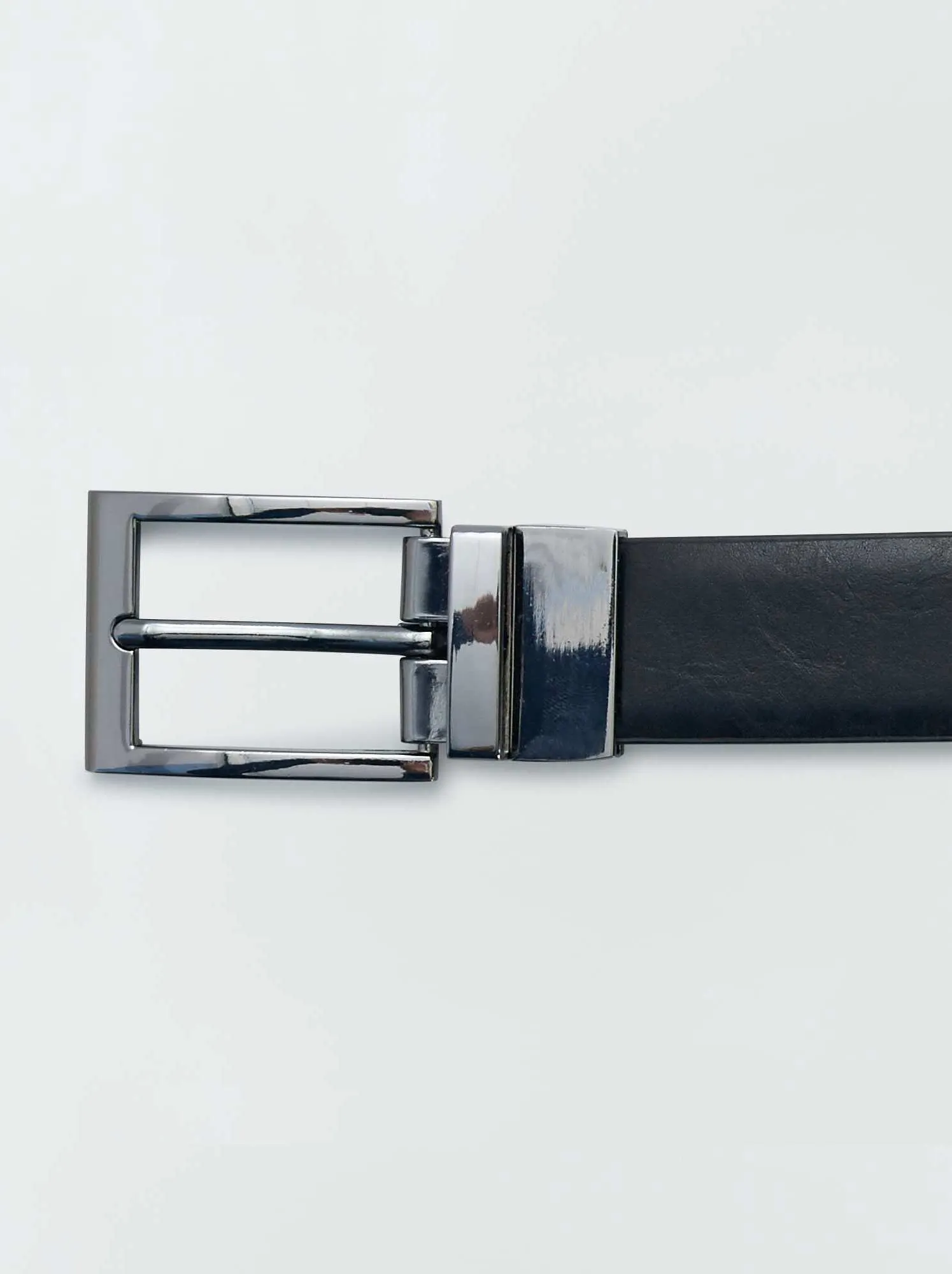 Cintura in similpelle double face - NERO