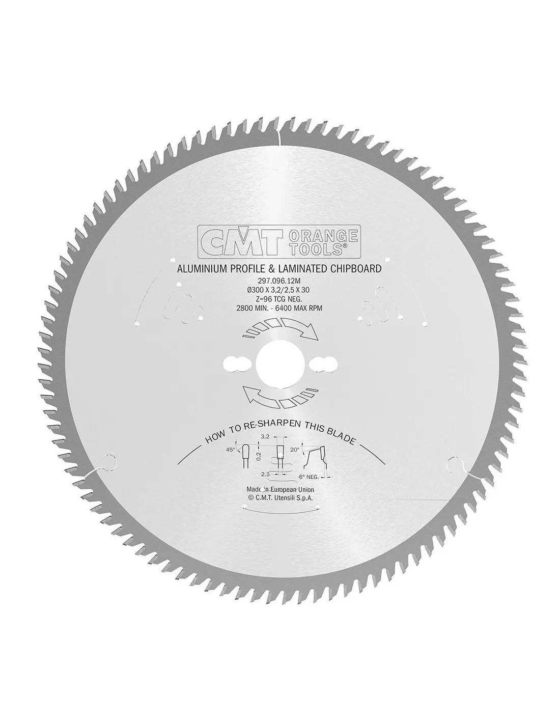 CMT Lame per materiali non ferrosi, plastici e laminati, serie industriale 296.190.64M