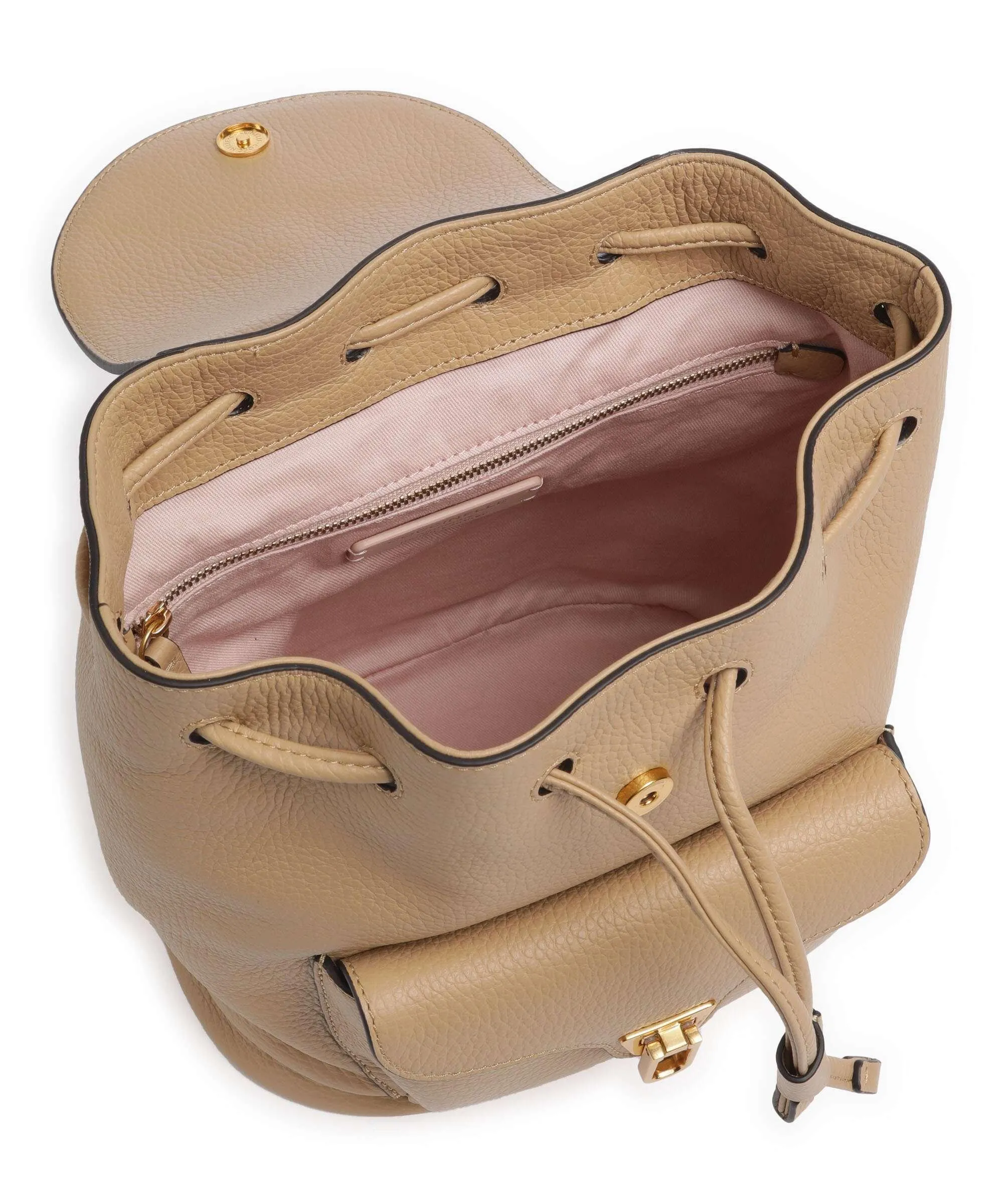  Coccinelle Beat Soft Zaino pelle di vacchetta grana beige  