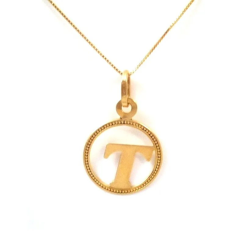 COLLANA CON CIONDOLO LETTERA IN ORO GIALLO 18 KT RICHIEDI LA TUA INIZIALE