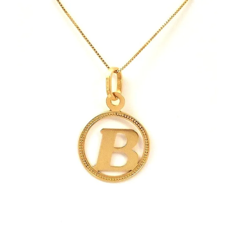 COLLANA CON CIONDOLO LETTERA IN ORO GIALLO 18 KT RICHIEDI LA TUA INIZIALE