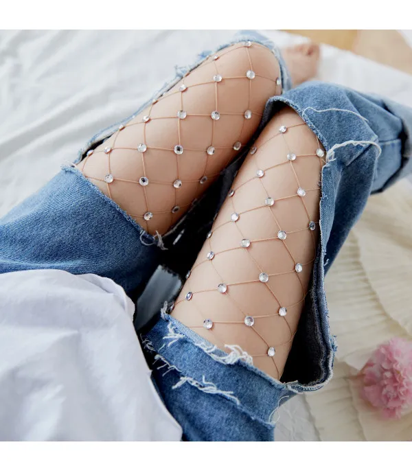 Collant rete super strass