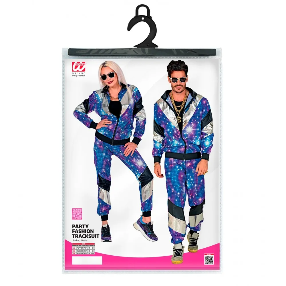 Costume Tuta Anni 80 Disco Unisex per Feste a Tema, Taglia M, Adulto
