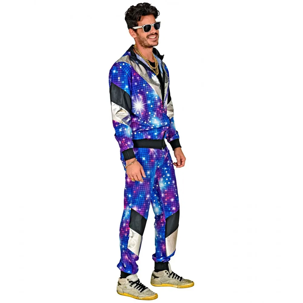 Costume Tuta Anni 80 Disco Unisex per Feste a Tema, Taglia M, Adulto