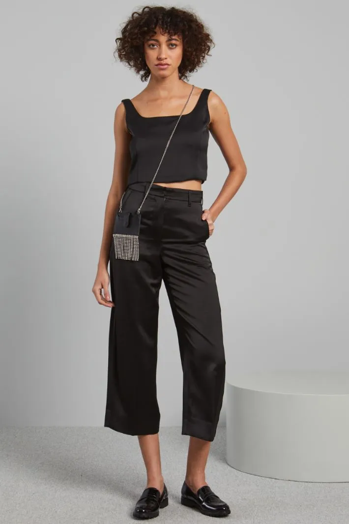 Crop top in raso