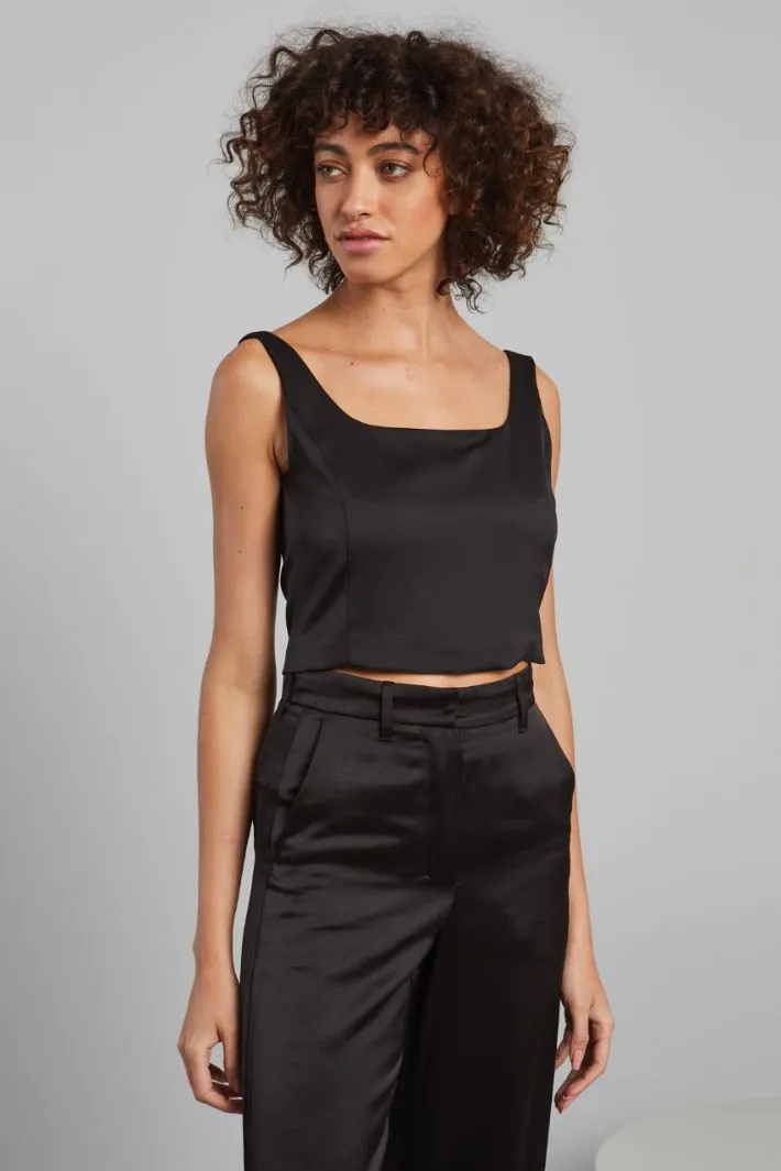 Crop top in raso