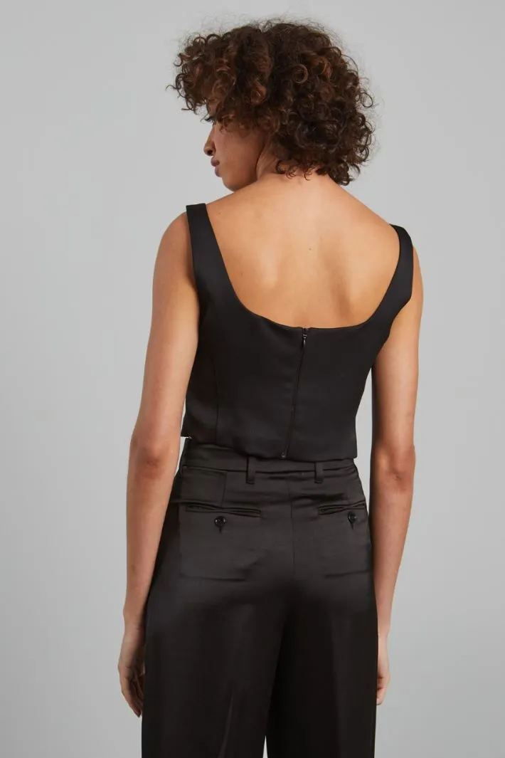 Crop top in raso