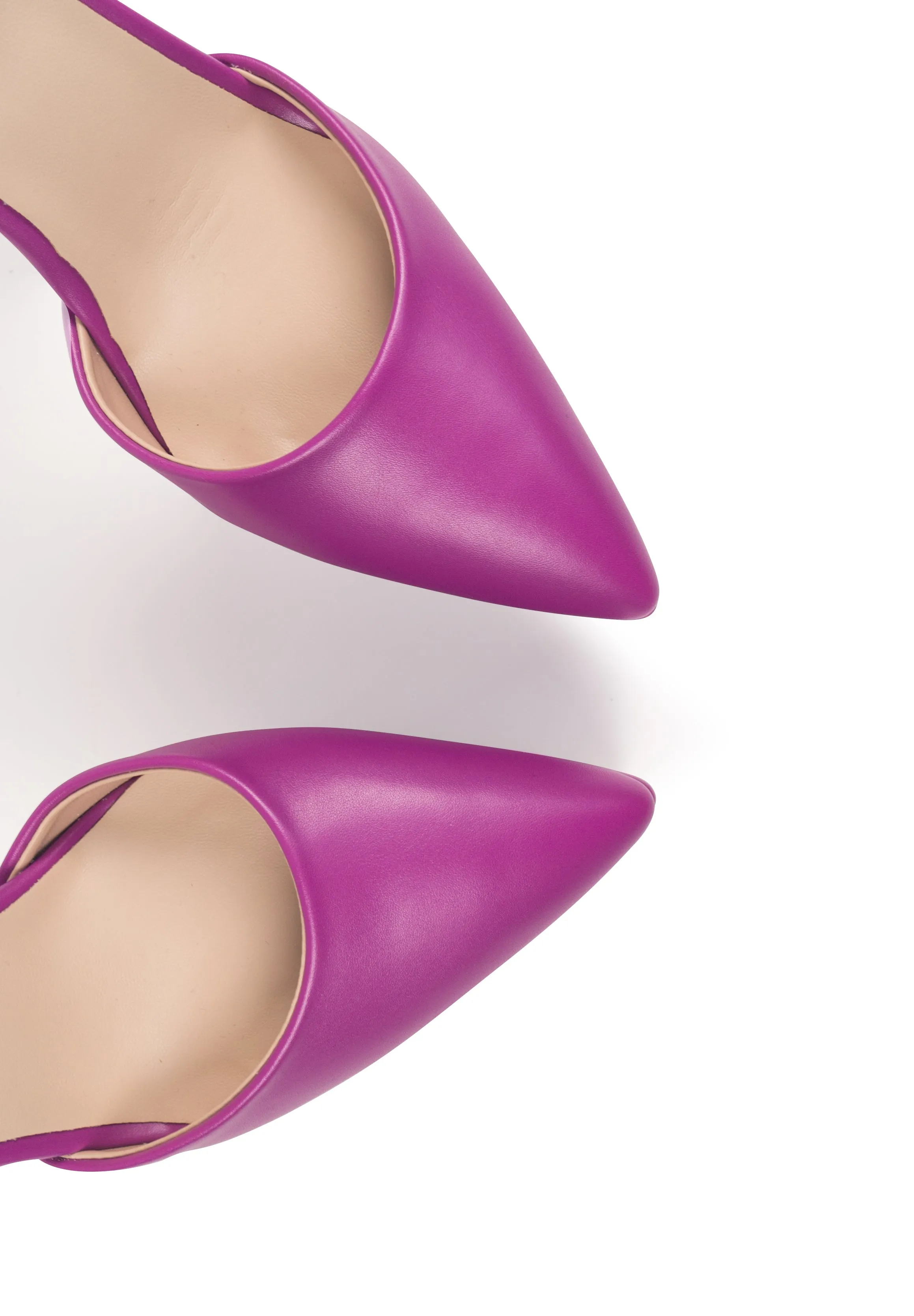 DEVA Viola - Tacchi alti a blocco con plateau décolleté a punta