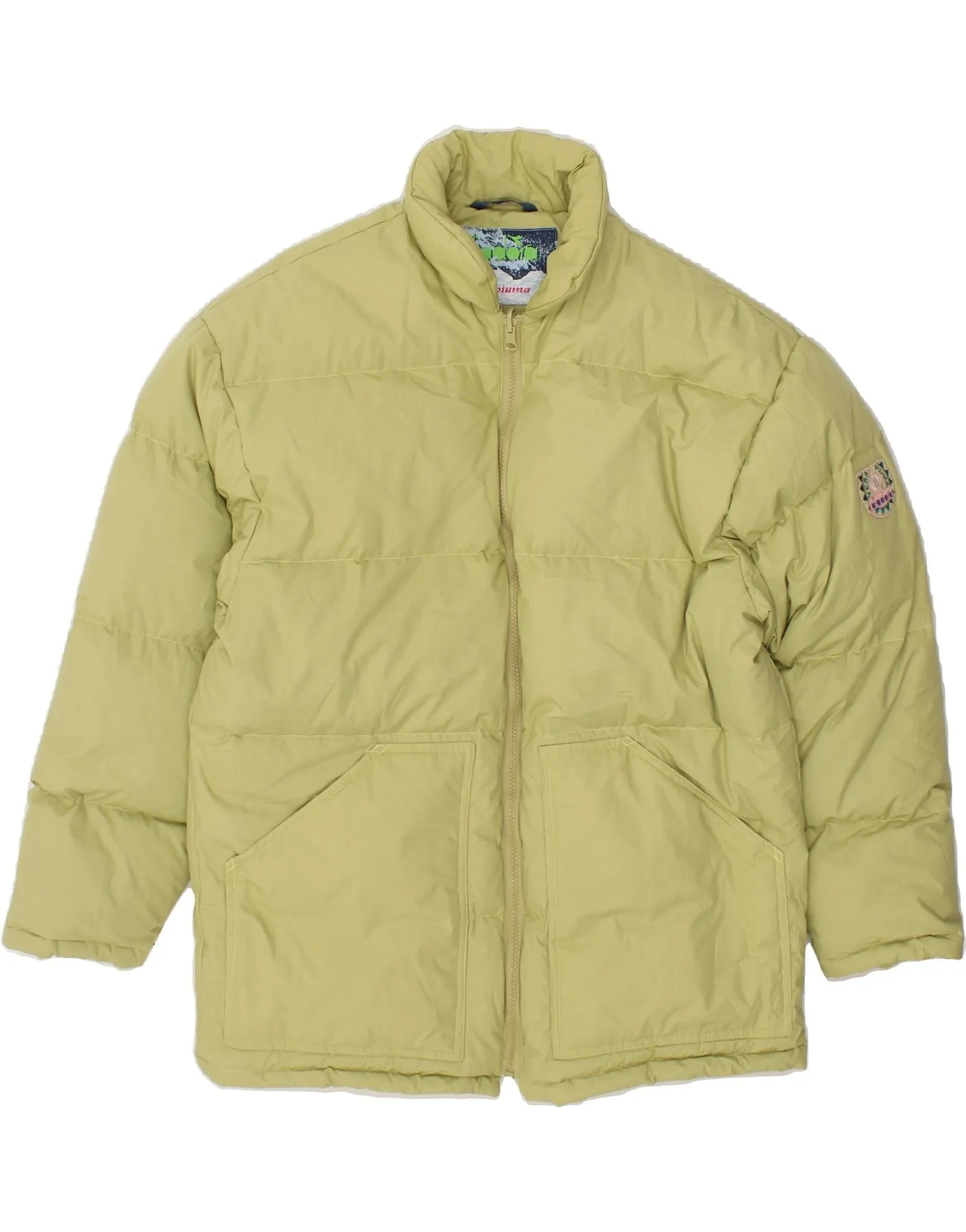 DIADORA Mens Padded Jacket UK 38 Medium Green Polyester