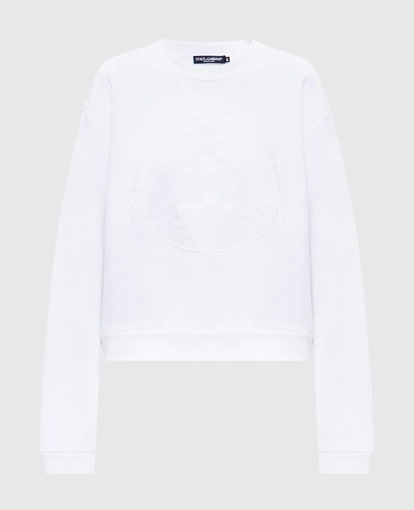 Dolce&Gabbana Felpa bianca con ricamo logo F9S14ZGDCNO