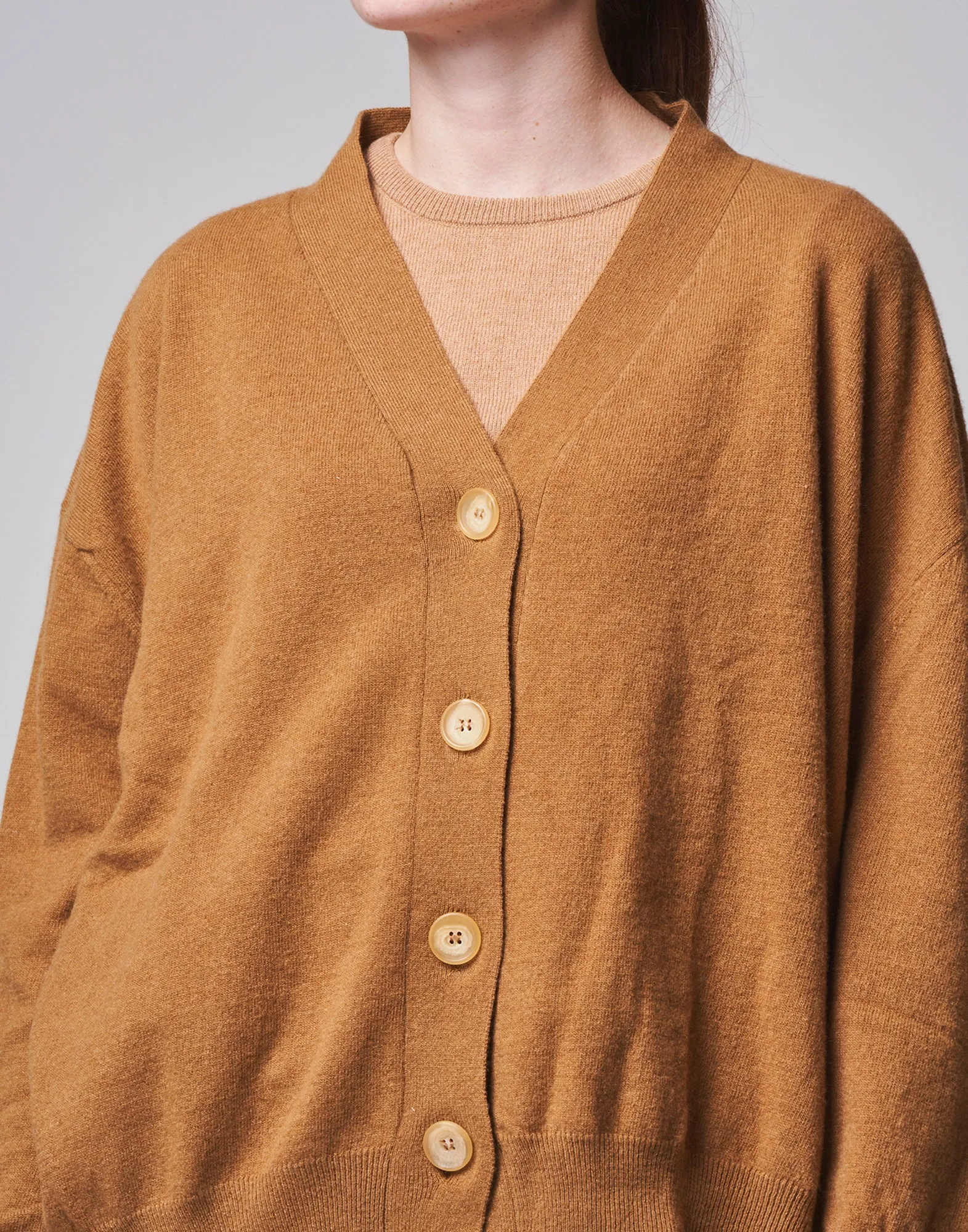 DOUUOD Cardigan ampio in lana e cashmere