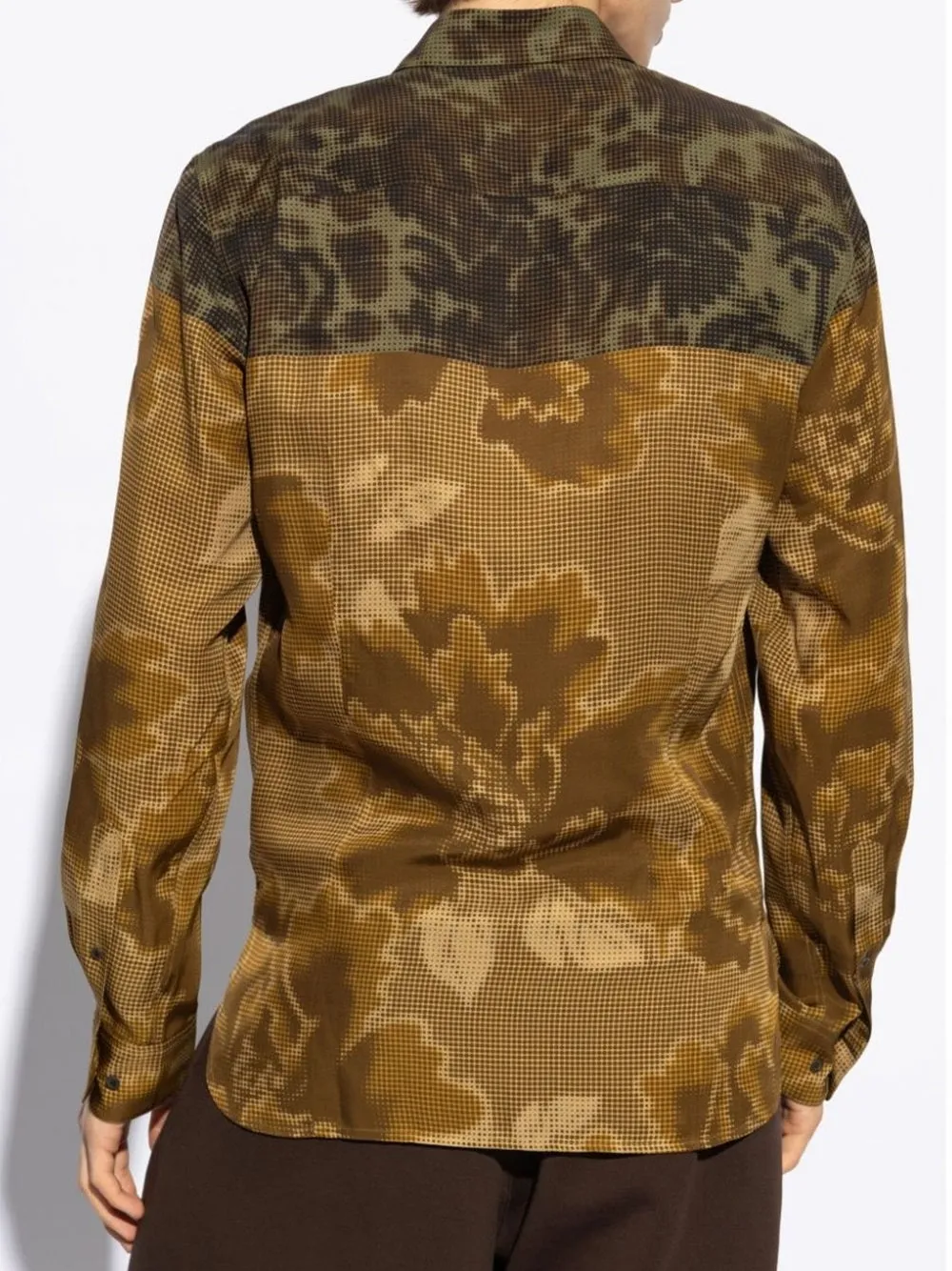 Dries Van Noten camicia con stampa pixel ingegnerizzata contrastante.