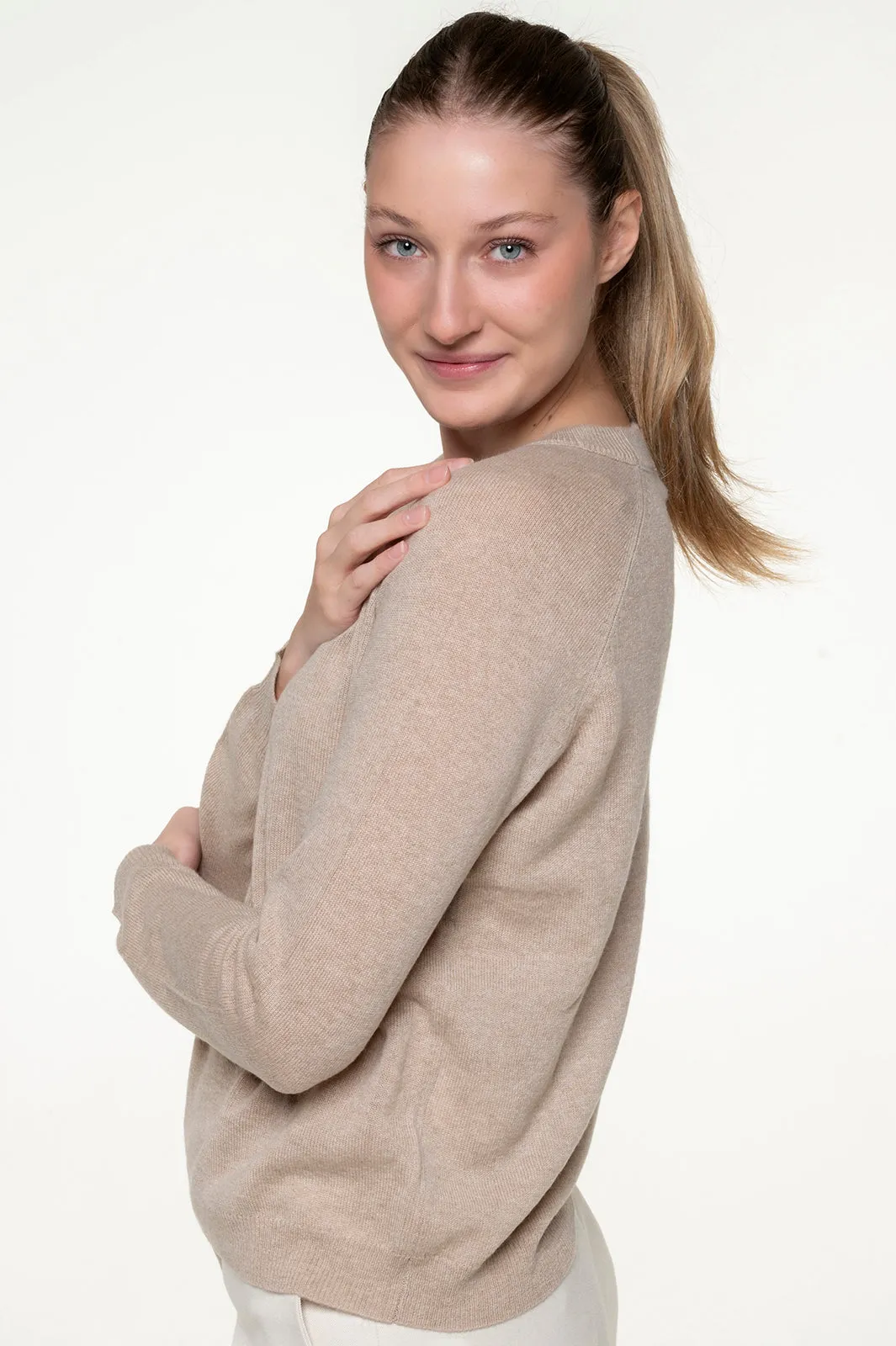  Elia Uomo Girocollo beige in puro cashmere elia  