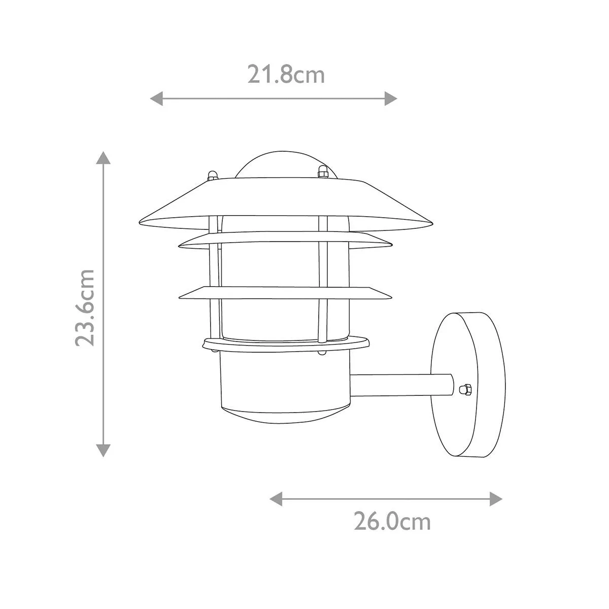 Elstead Lighting  Lanterna da parete per esterno in acciaio e diffusore in vetro Helsingor - 60W