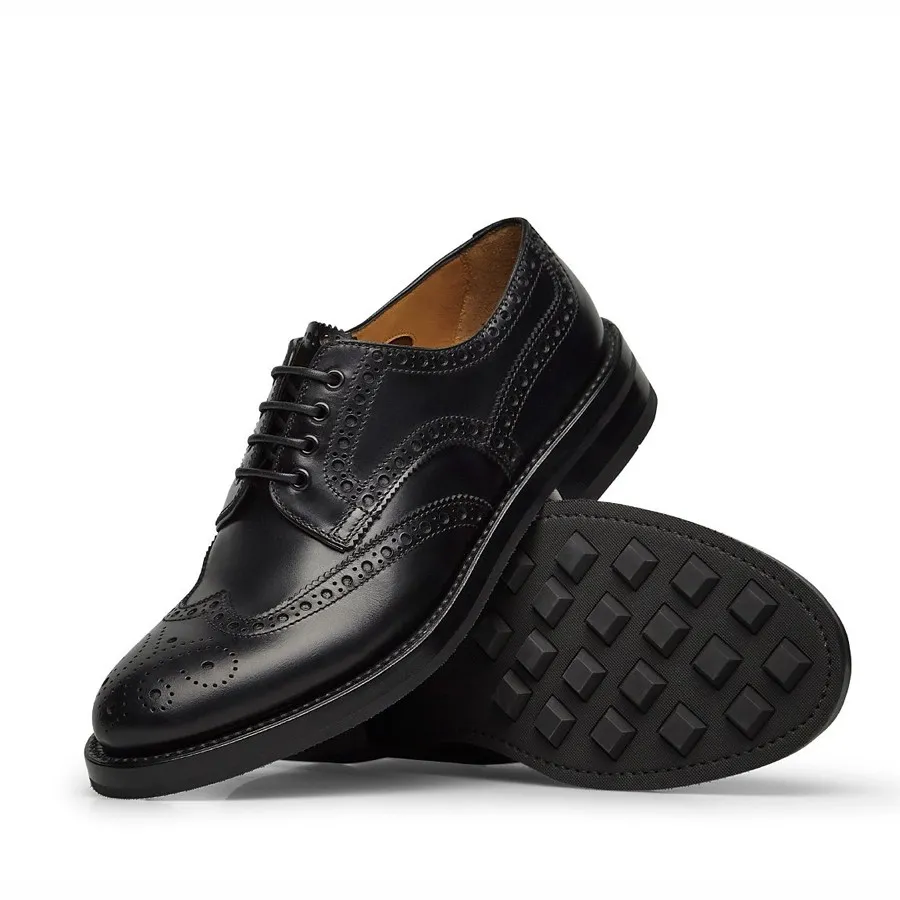 FABI UOMO derby con cuciture in pelle nero