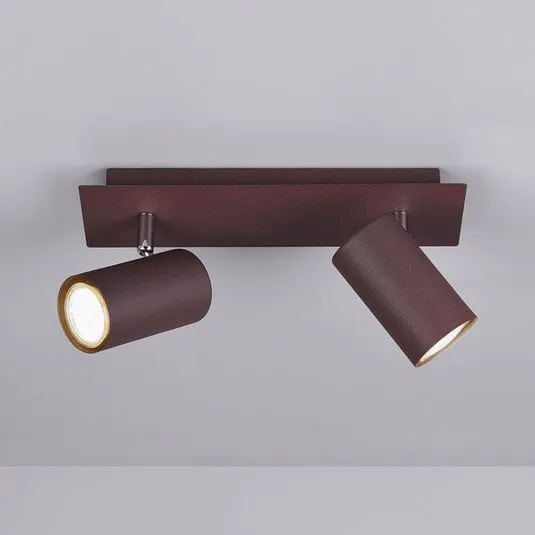 Faretto da soffitto Marley, a 2 luci, color ruggine