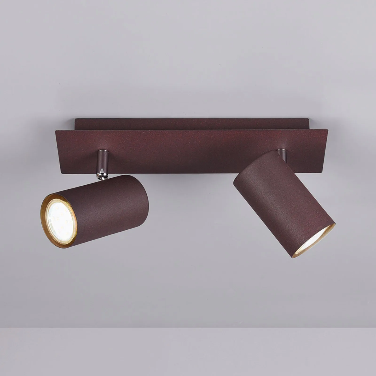 Faretto da soffitto Marley, a 2 luci, color ruggine