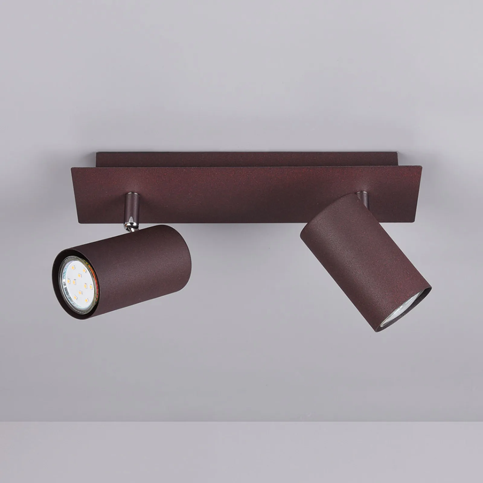 Faretto da soffitto Marley, a 2 luci, color ruggine