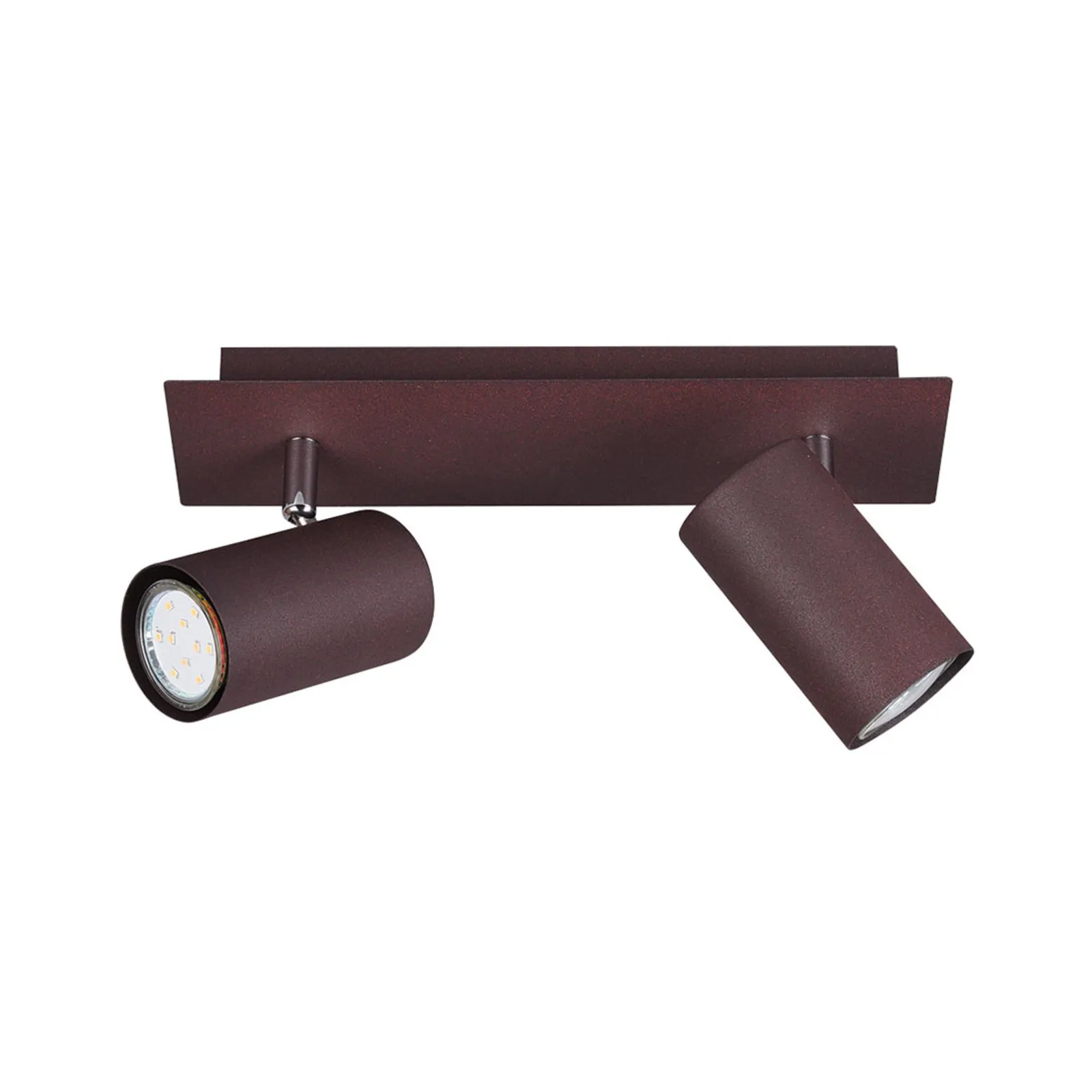 Faretto da soffitto Marley, a 2 luci, color ruggine