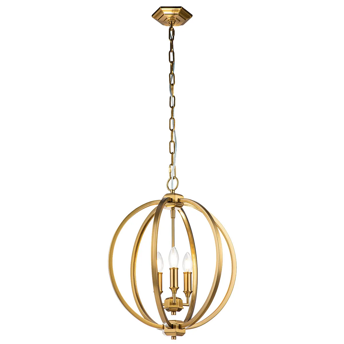 Feiss  Lampadario moderno medio in acciaio con diffusore a 3 luci Corinne - 60W