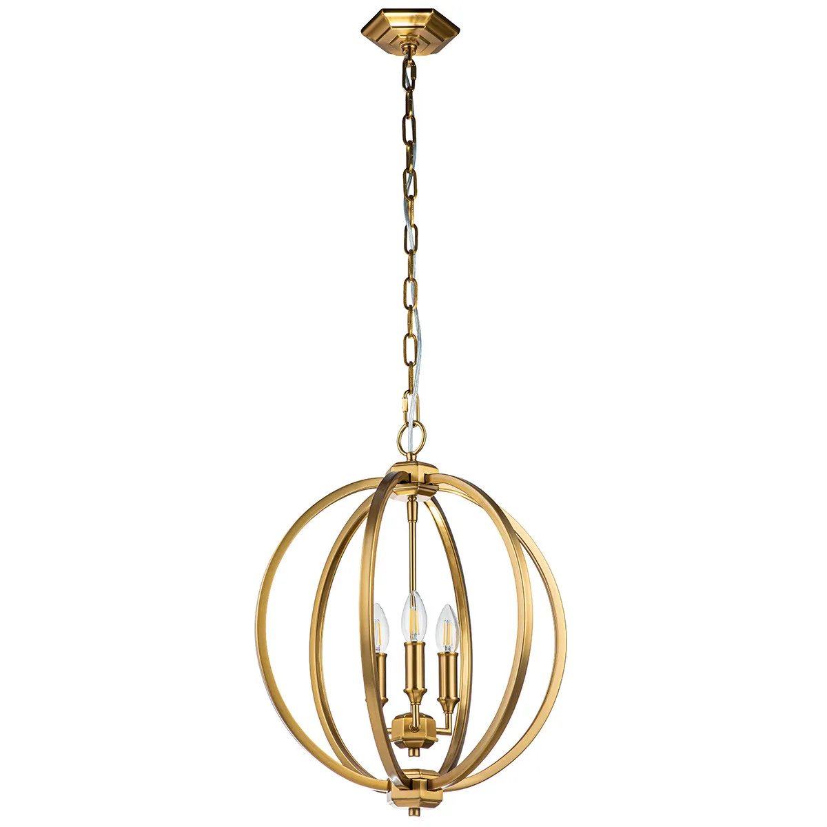 Feiss  Lampadario moderno medio in acciaio con diffusore a 3 luci Corinne - 60W