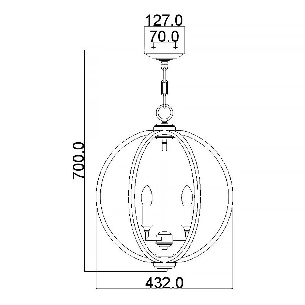Feiss  Lampadario moderno medio in acciaio con diffusore a 3 luci Corinne - 60W
