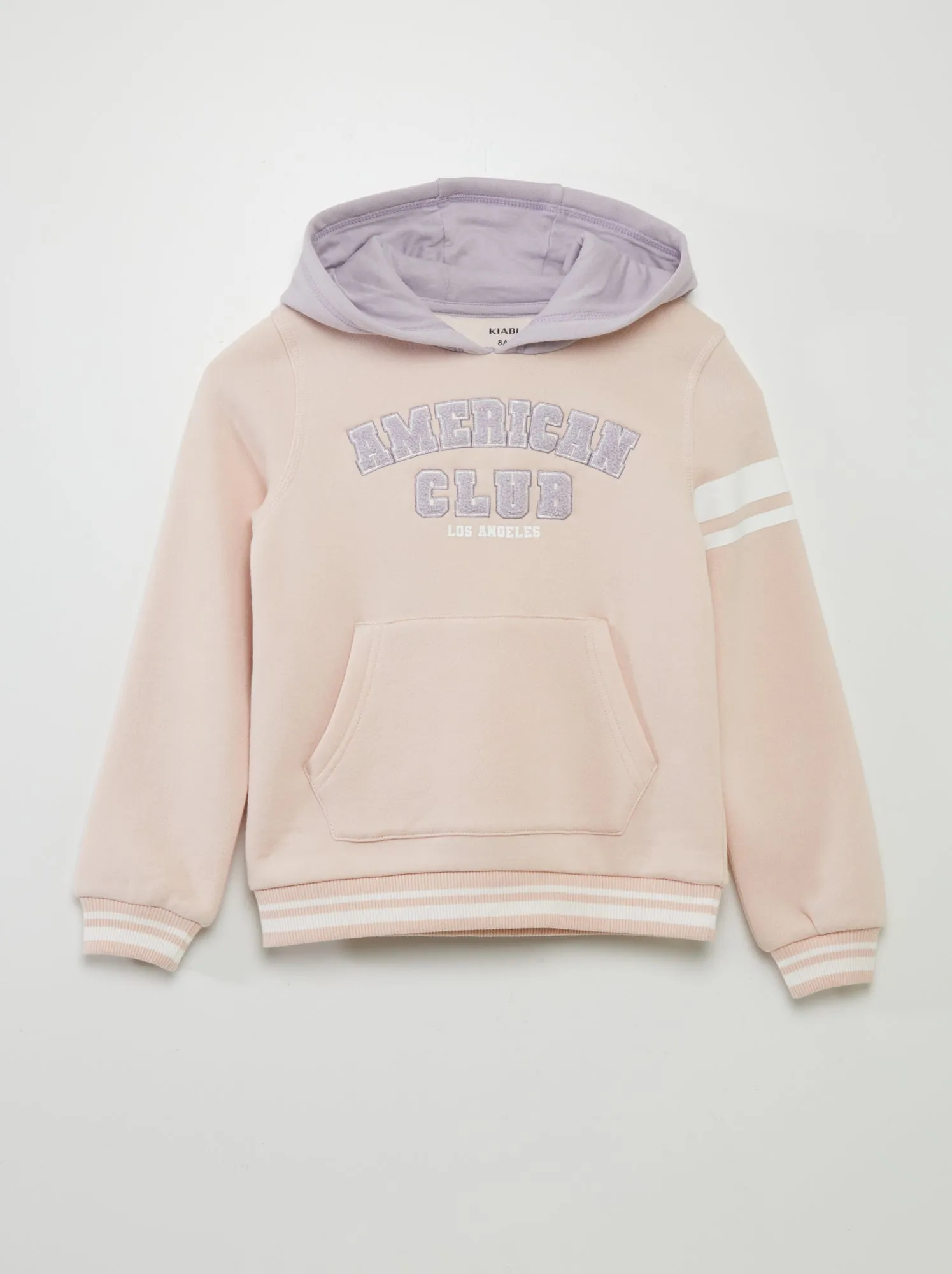 Felpa con cappuccio bicolore in stile americano - ROSA