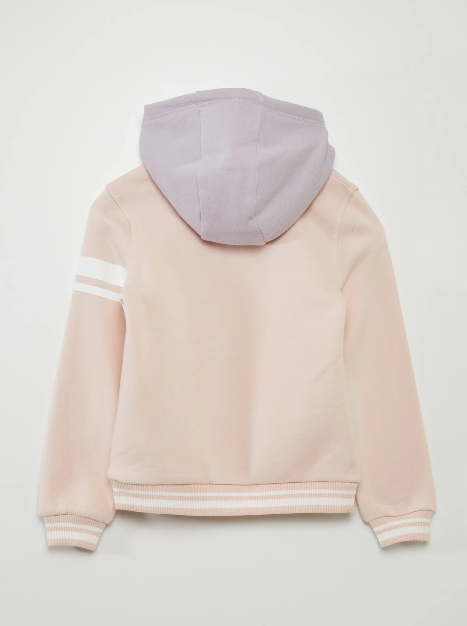 Felpa con cappuccio bicolore in stile americano - ROSA
