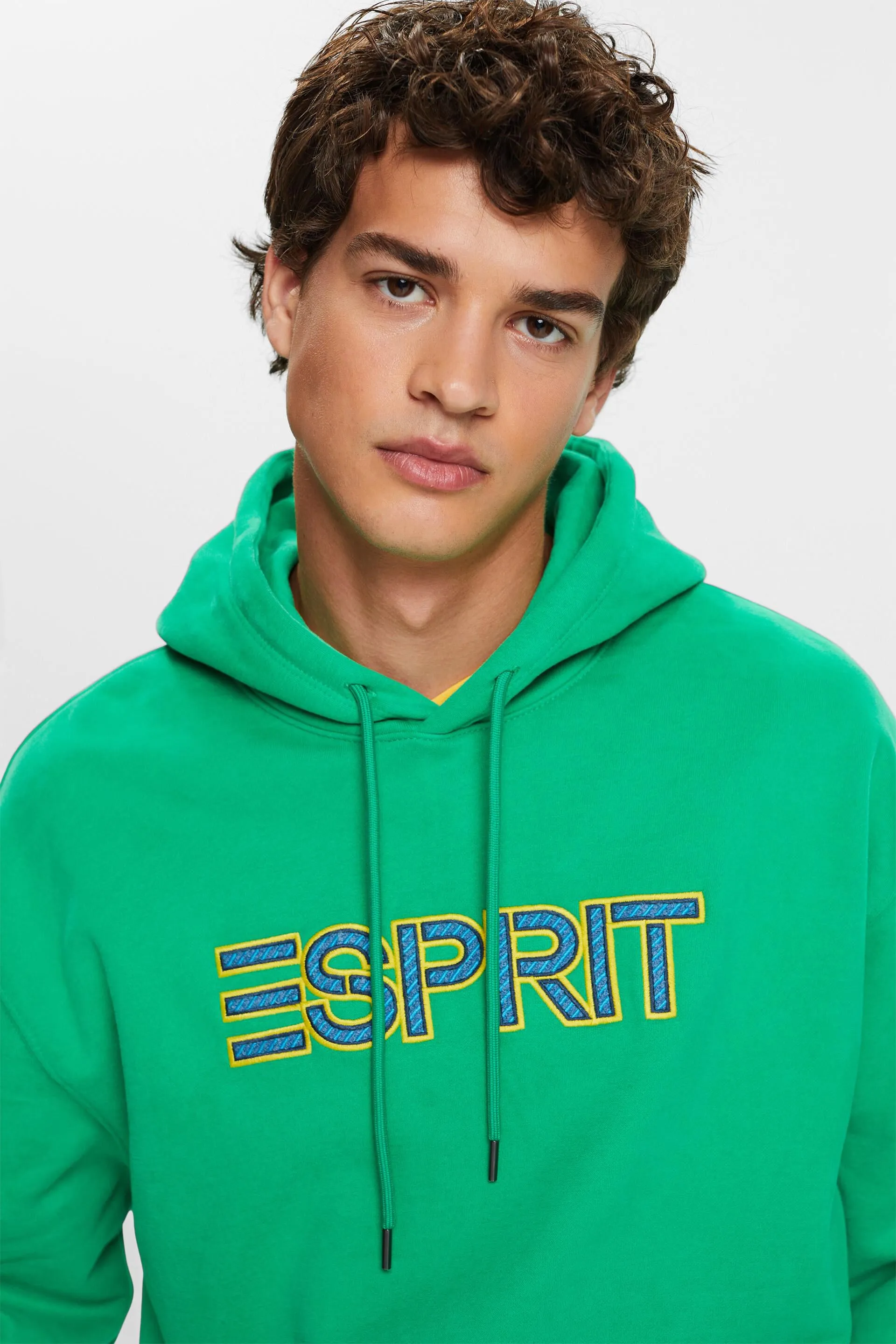 Felpa con cappuccio e logo in misto cotone