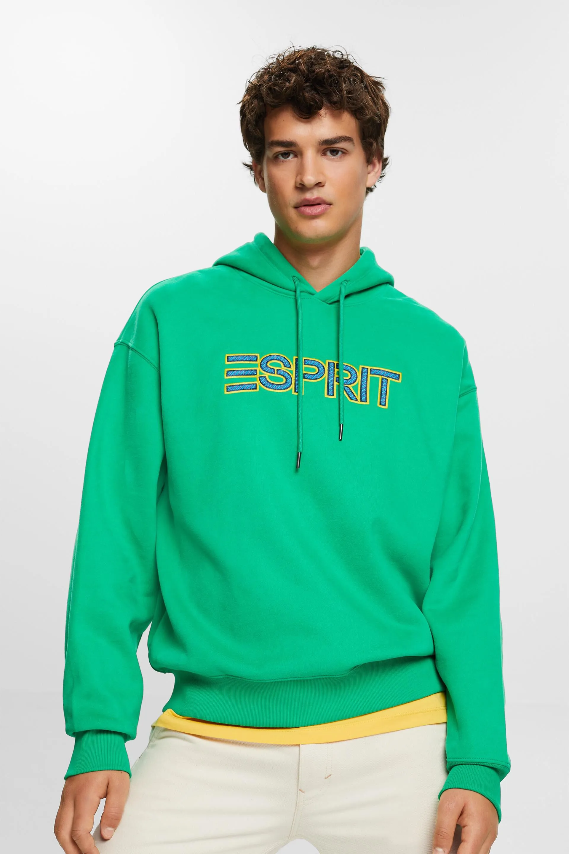 Felpa con cappuccio e logo in misto cotone