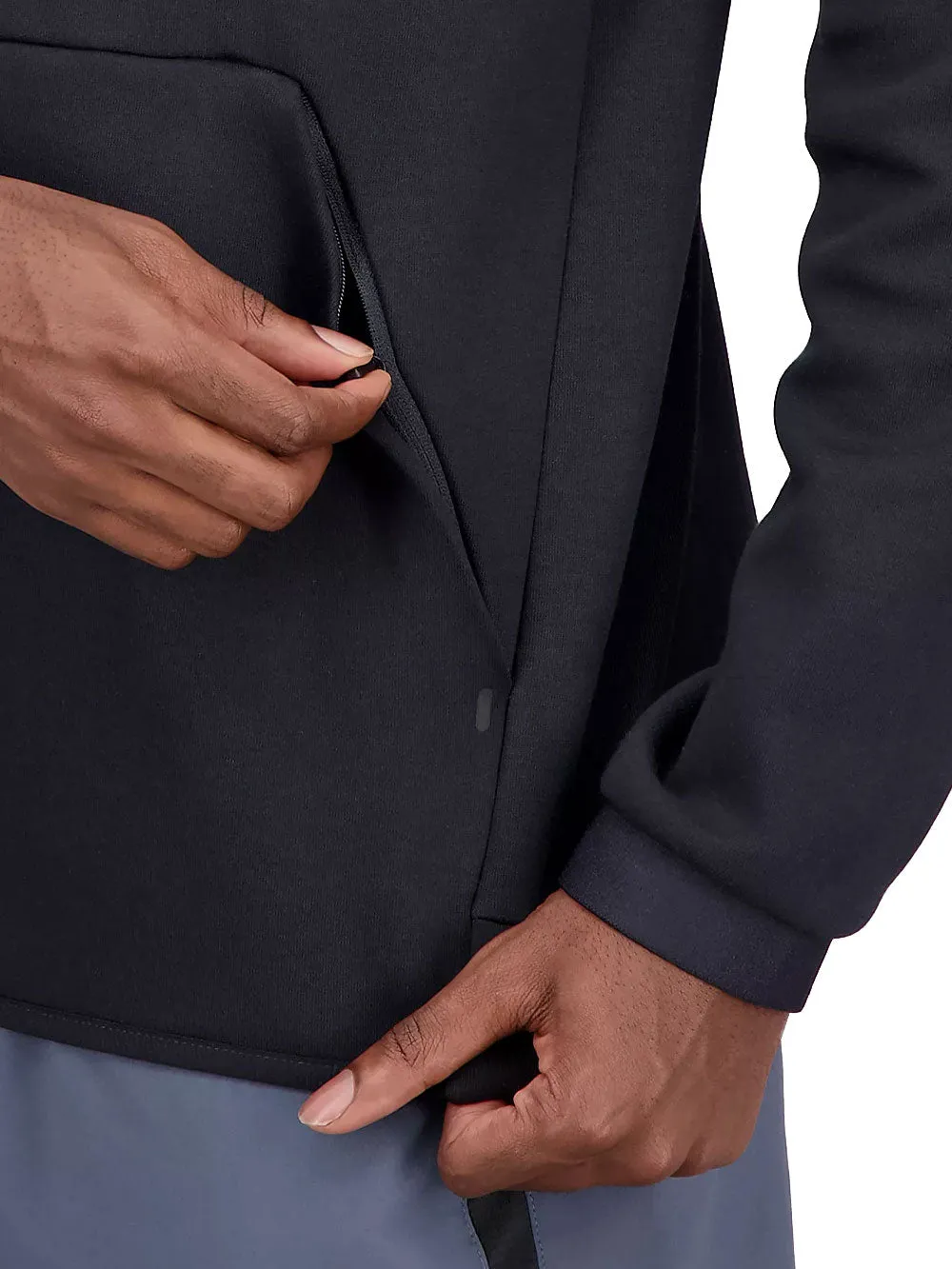 Felpa uomo pile RWTech nera con cappuccio