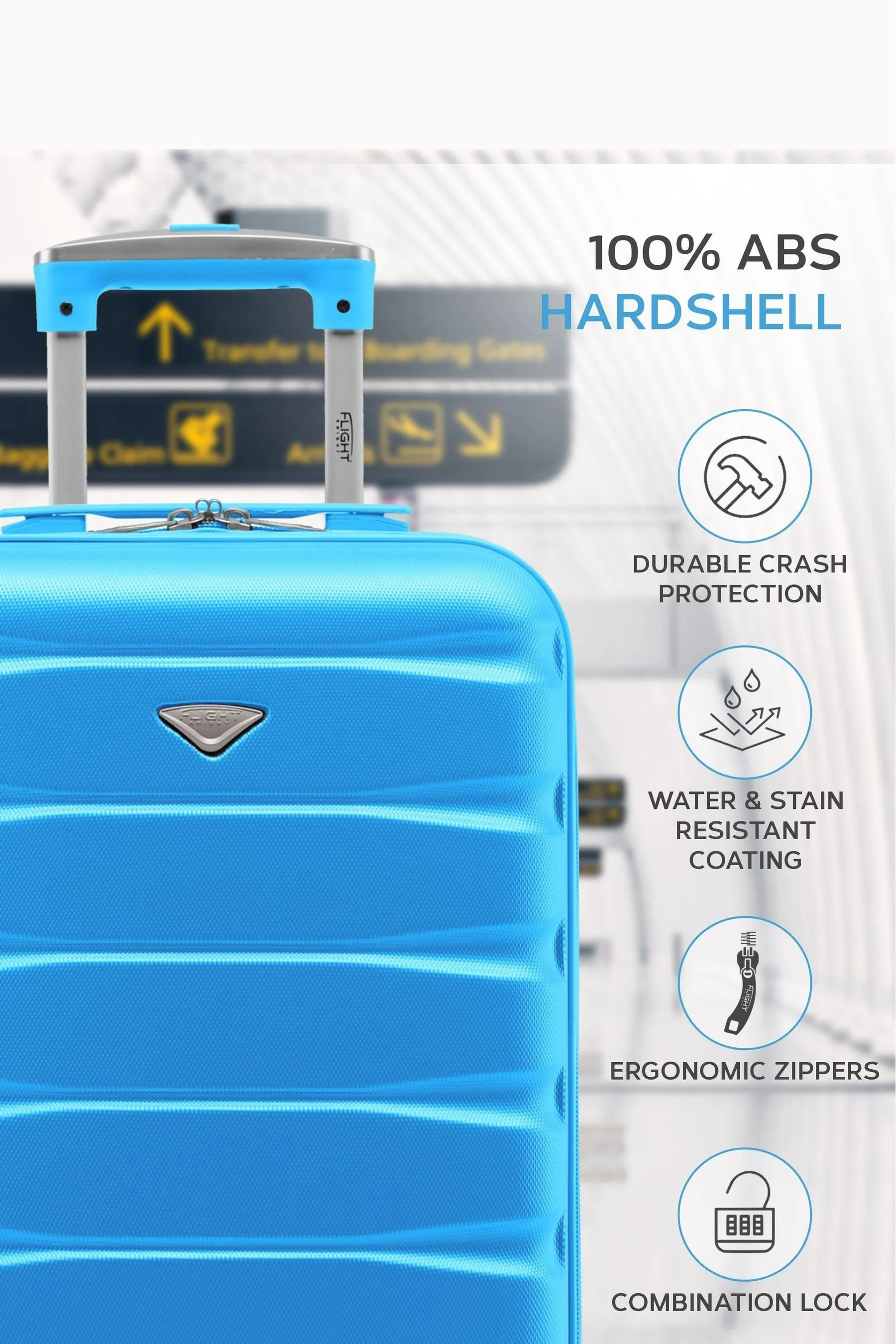 Flight Knight - Easyjet - Bagaglio da bagaglio a mano in abs con rivestimento rigido