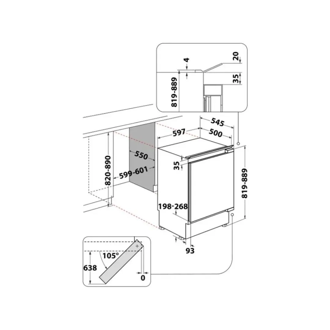 Frigorifero incasso Beko 7248840512 BU1154HCN 