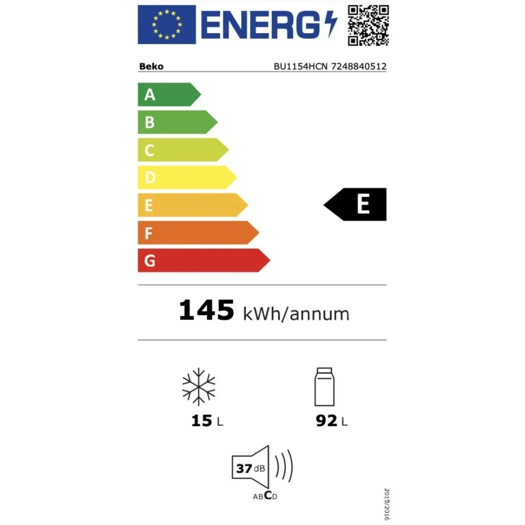 Frigorifero incasso Beko 7248840512 BU1154HCN 