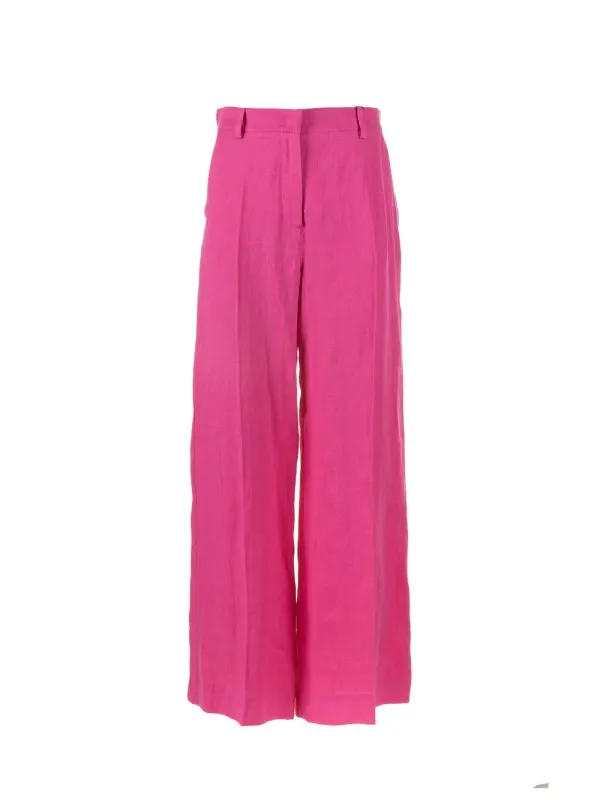 Fuchsia linen trousers