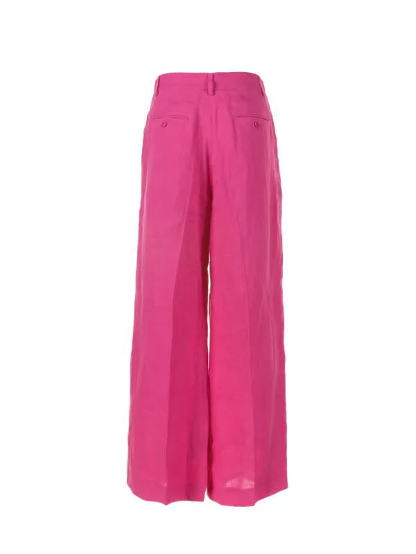 Fuchsia linen trousers