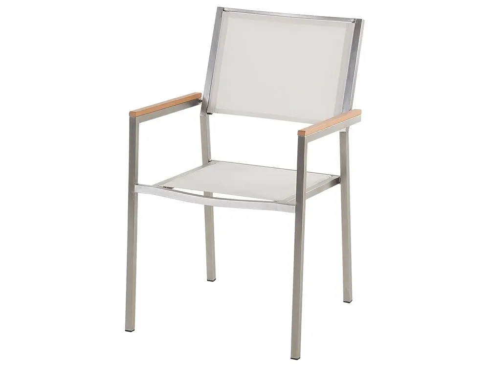Garden Dining Set 6 Seater VALCANETTO/GROSSETO Metal White