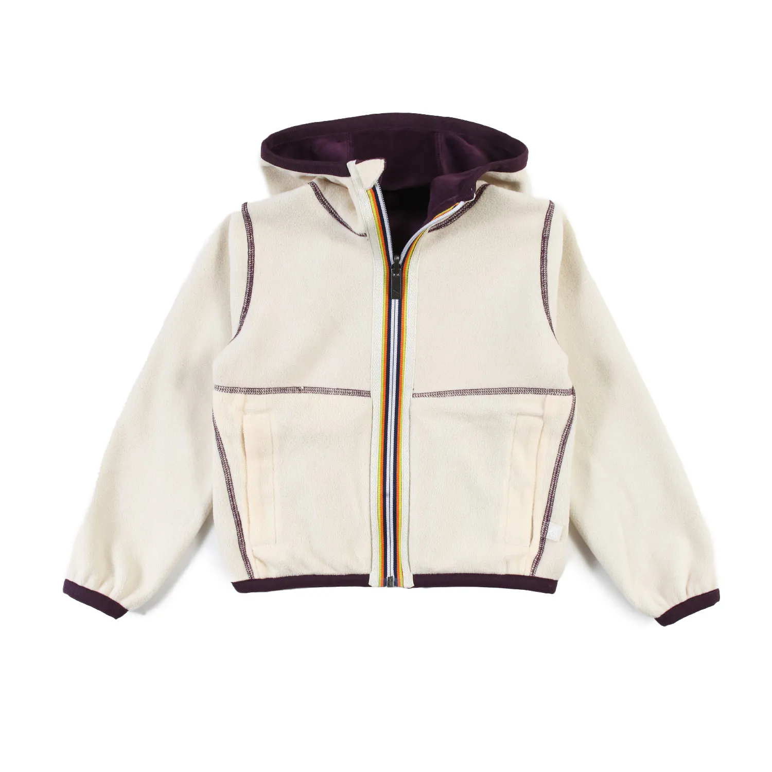 Giacca Lily Velour Polar Double Viola E Beige