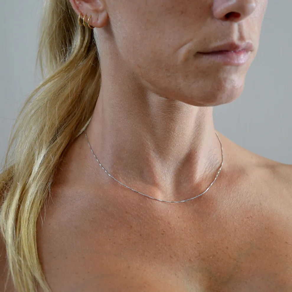 Girocollo catena Veneziana Donna in oro bianco 40 cm media