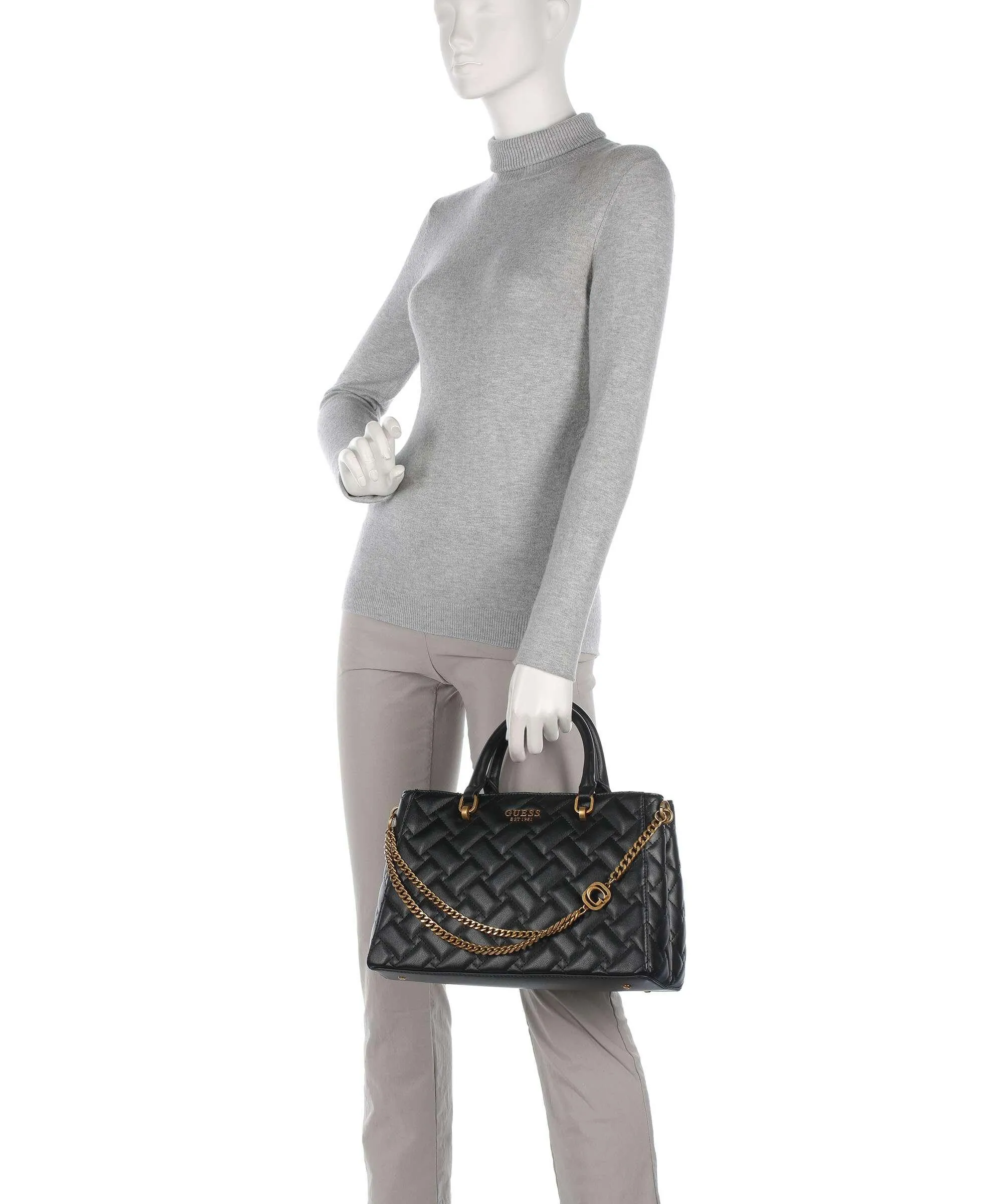  Guess Gracelynn Borsa a mano pelle sintetica nero  
