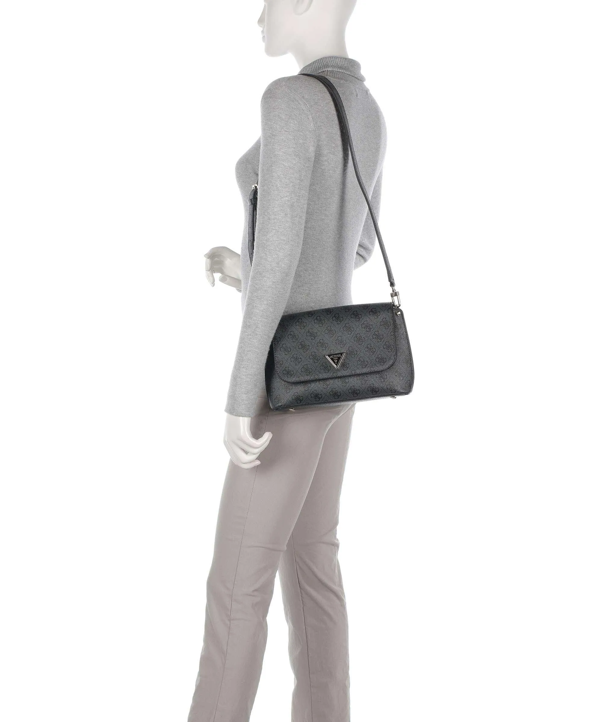  Guess Meridian Borsa a tracolla pelle sintetica grigio scuro  