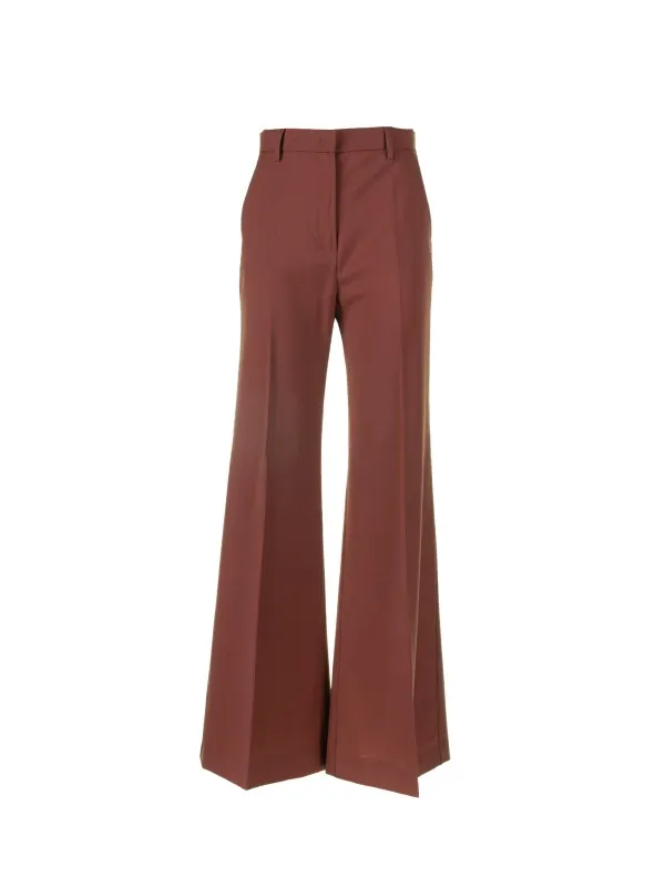 High-waisted flared trousers
