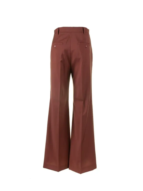 High-waisted flared trousers