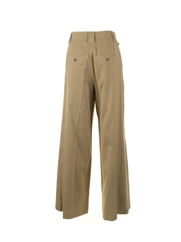 High-waisted trousers with belt