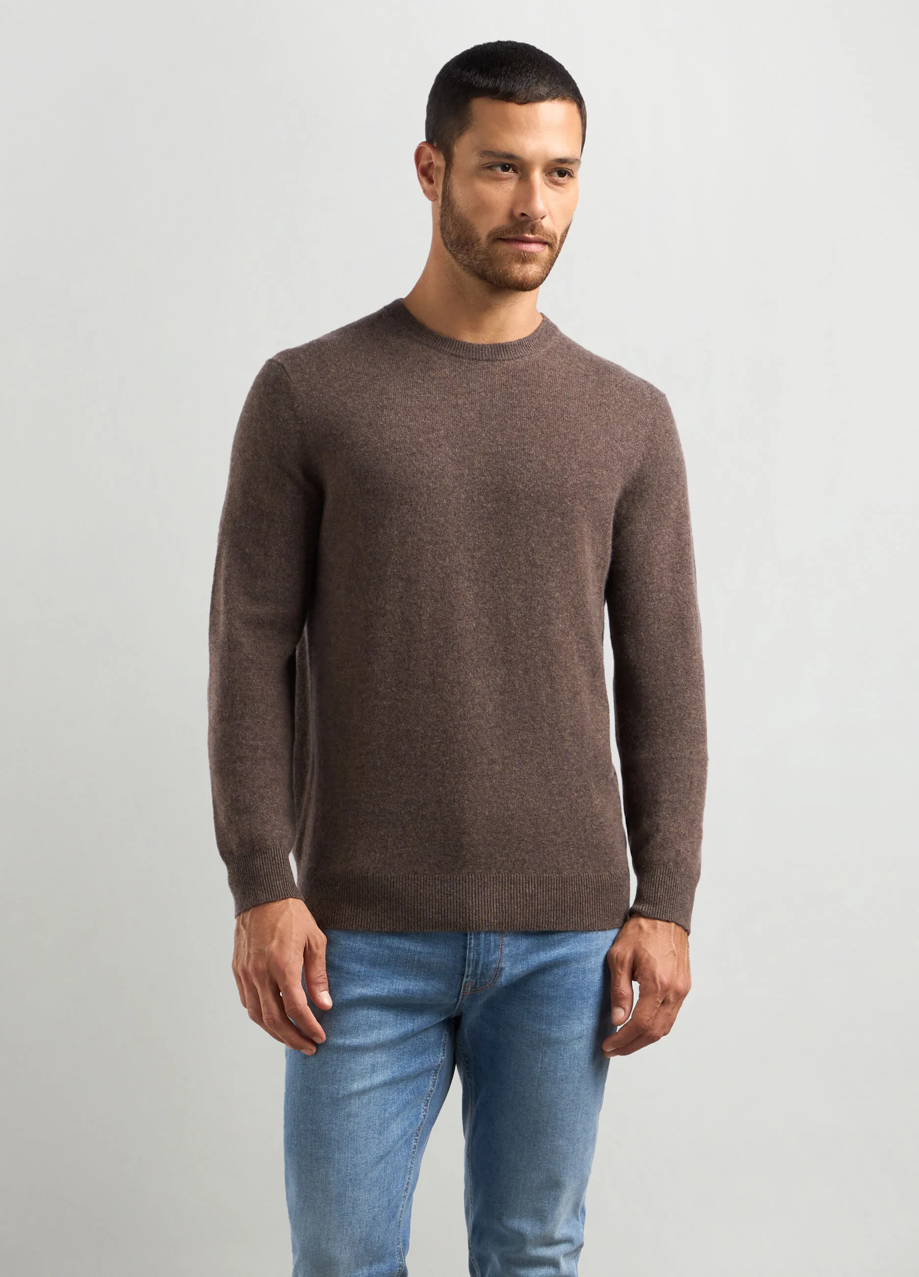 J. HART & BROS  Pullover girocollo in puro cashmere uomo