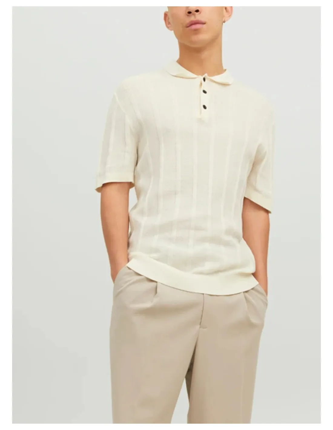JACK & JONES PULLOVER UOMO JPRBLUDEAN KNIT POLO SS