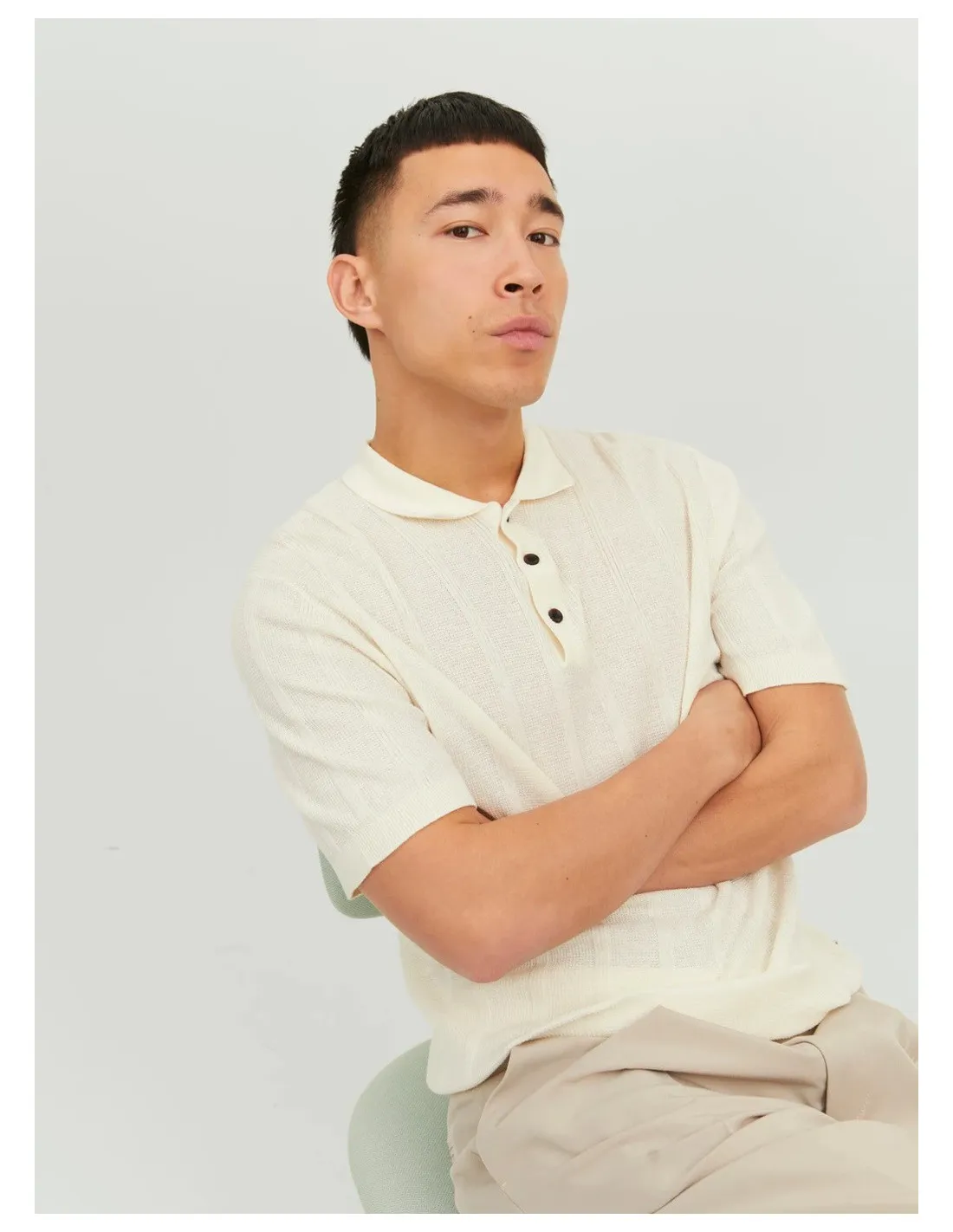 JACK & JONES PULLOVER UOMO JPRBLUDEAN KNIT POLO SS